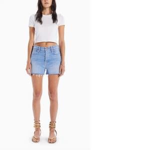 mother scrapper cut off fray short in as shown